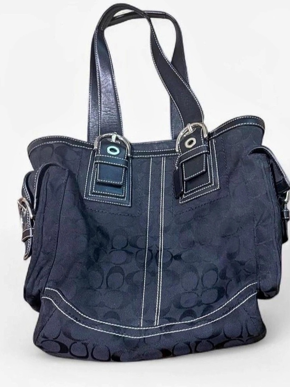 Coach Chelsea Heritage Stripe Signature Tote Black Signature Tote Bag
